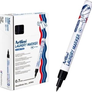 artline 750 Indelible Laundry Marker Bullet Tip Fine 0.7mm Black Ref A750 [Pack of 12]