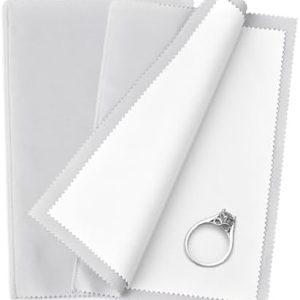 SEVENWELL Silver Polishing Cloth, Jewelry Cleaner Cloth for Sterling Silver Jewelry, Gold, Platinum, Silverware, Diamonds, Gemstones, Coins (Turquoise)