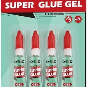 Super Glue Gel Clear for Wood Plastic Metal, Instant Superglue All Purpose Multipack Cyanoacrylate Adhesive Repair Ceramic Model Leather Rubber Glass Pottery, Strong Bonding Single Use Glue Minis